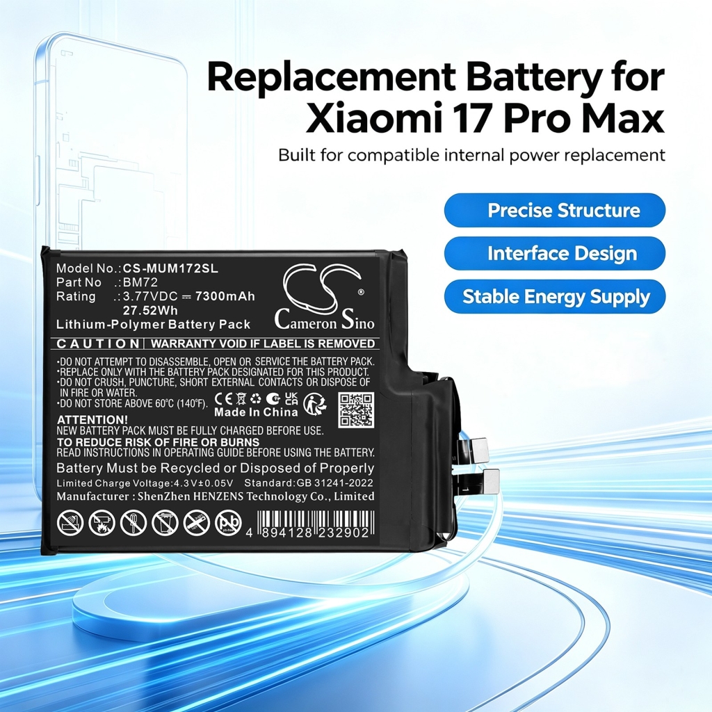 Baterije kompatibilno s Xiaomi 2509FPN0BC 2509FPN0BC CS-MUM172SL