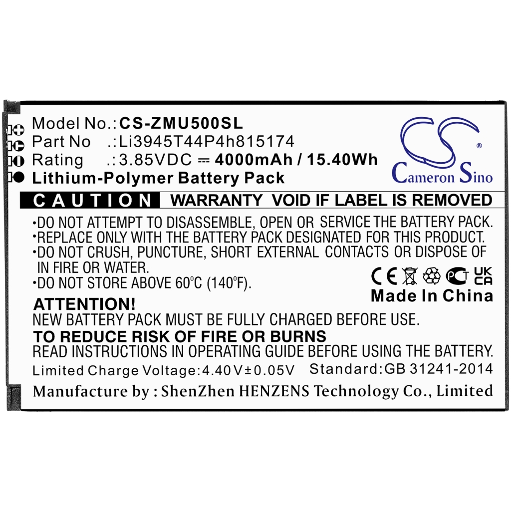 Baterija Zamjenjuje Li3945T44P4h815174
