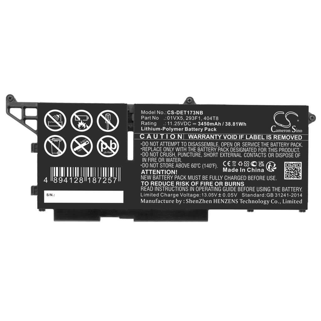 Kompatibilna zamjena baterije za DELL 01VX5,293F1,404T8