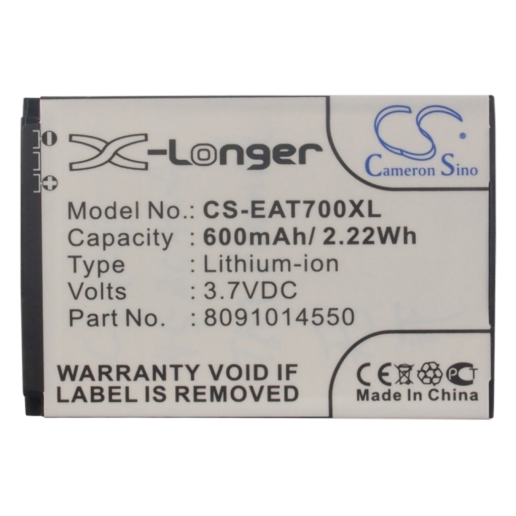Compatible battery replacement for ITT 8091014550