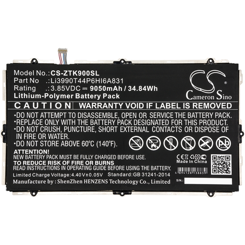 Tablet Battery ZTE CS-ZTK900SL