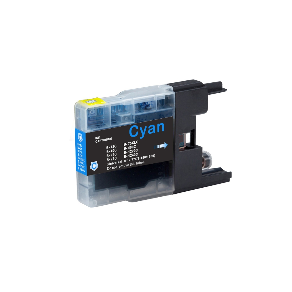 Compatible with Brother LC12 / 12ml Ink Cyan (Ink cartridges - Dye)
