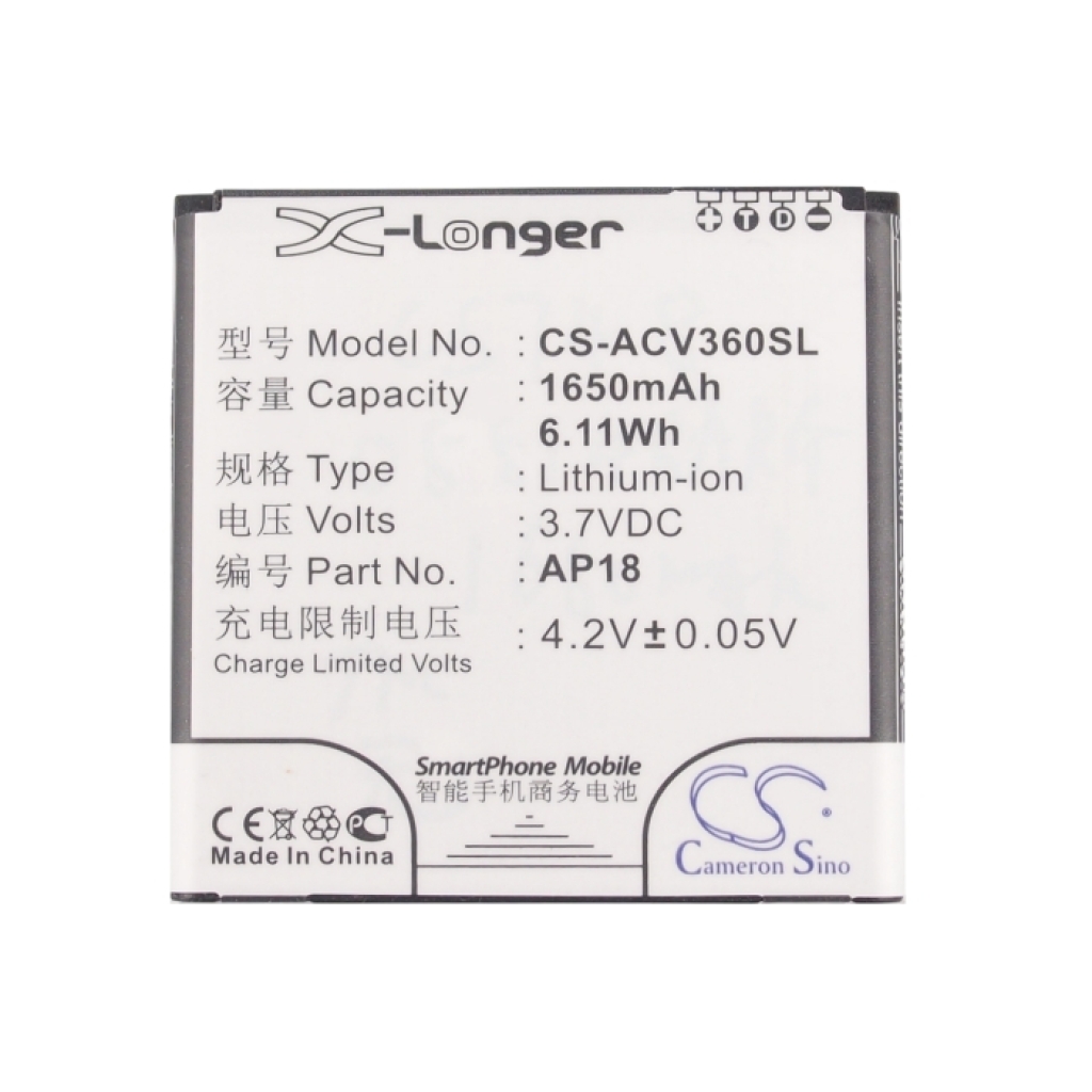 Baterija za mobilni telefon Acer Liquid E1 Dou (CS-ACV360SL)
