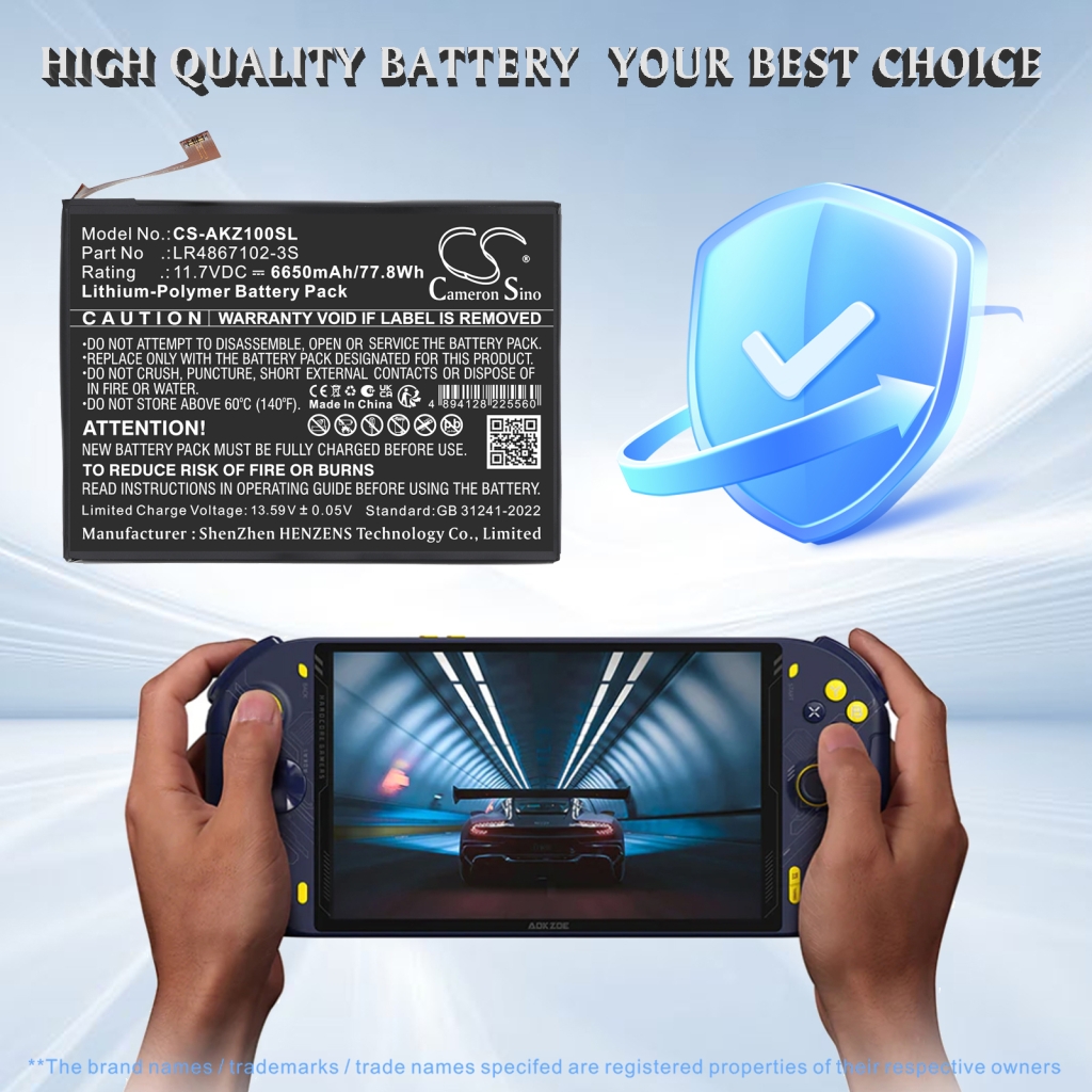 Battery compatible with Aokzoe CS-AKZ100SL