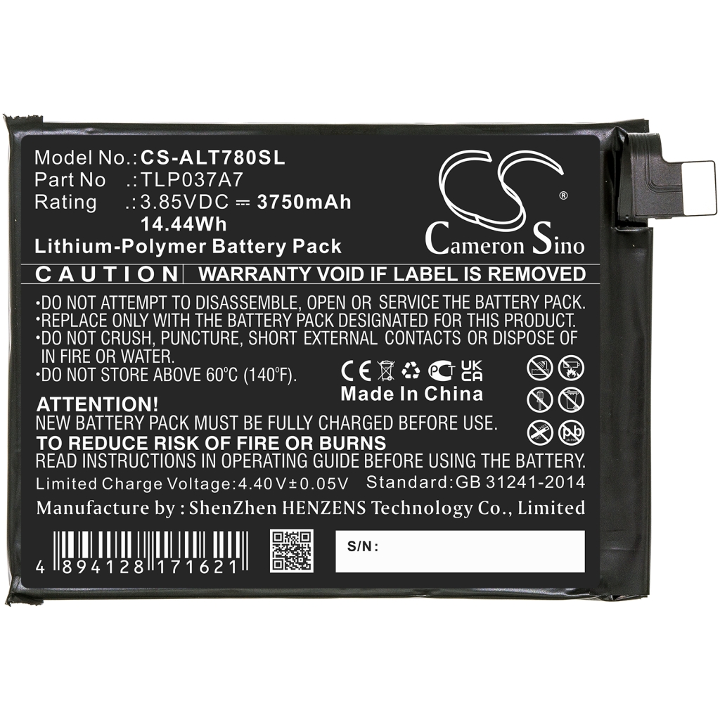 Baterija za mobilni telefon Alcatel CS-ALT780SL