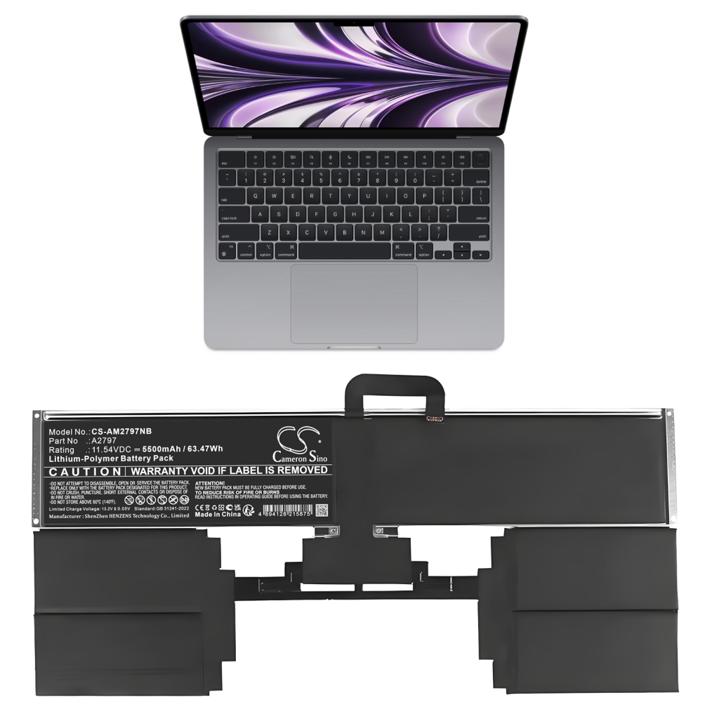 Baterija za prijenosno računalo Apple Macbook Air 15.3 M2 (CS-AM2797NB)