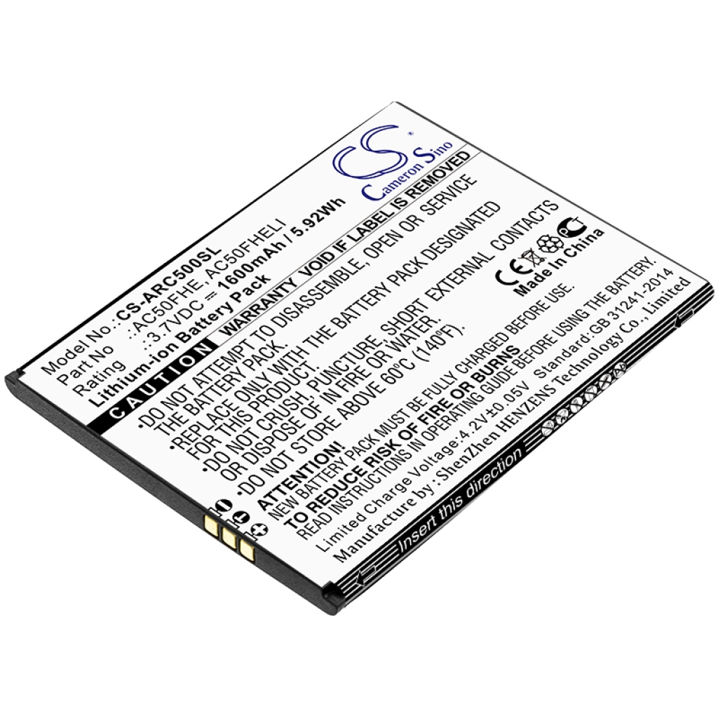 Kompatibilna zamjena baterije za Archos AC50FHE,AC50FHELI