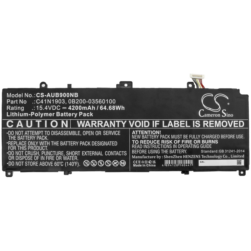 Kompatibilna zamjena baterije za Asus 0B200-03560100,C41N1903