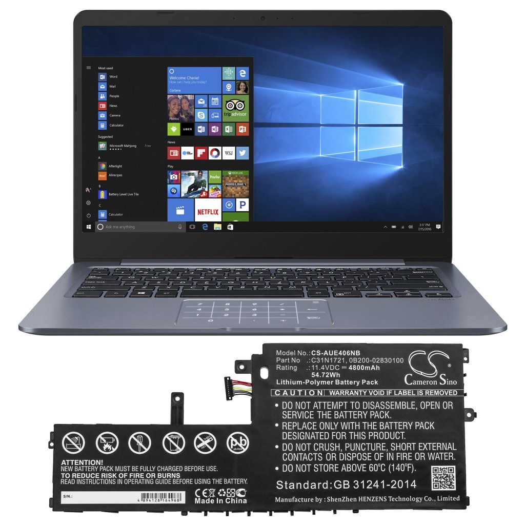 Kompatibilna zamjena baterije za Asus 0B200-02830100,C31N1721