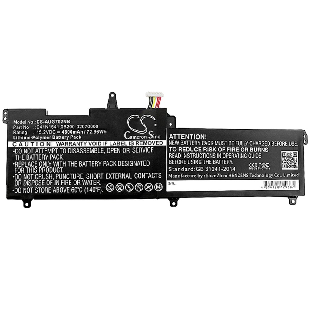 Kompatibilna zamjena baterije za Asus 0B200-02070000,C41N1541