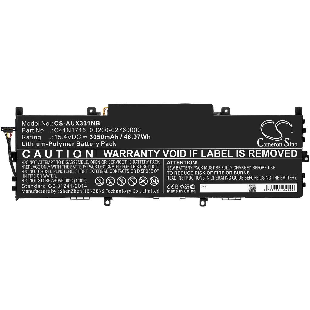 Kompatibilna zamjena baterije za Asus 0B200-02760000,C41N1715