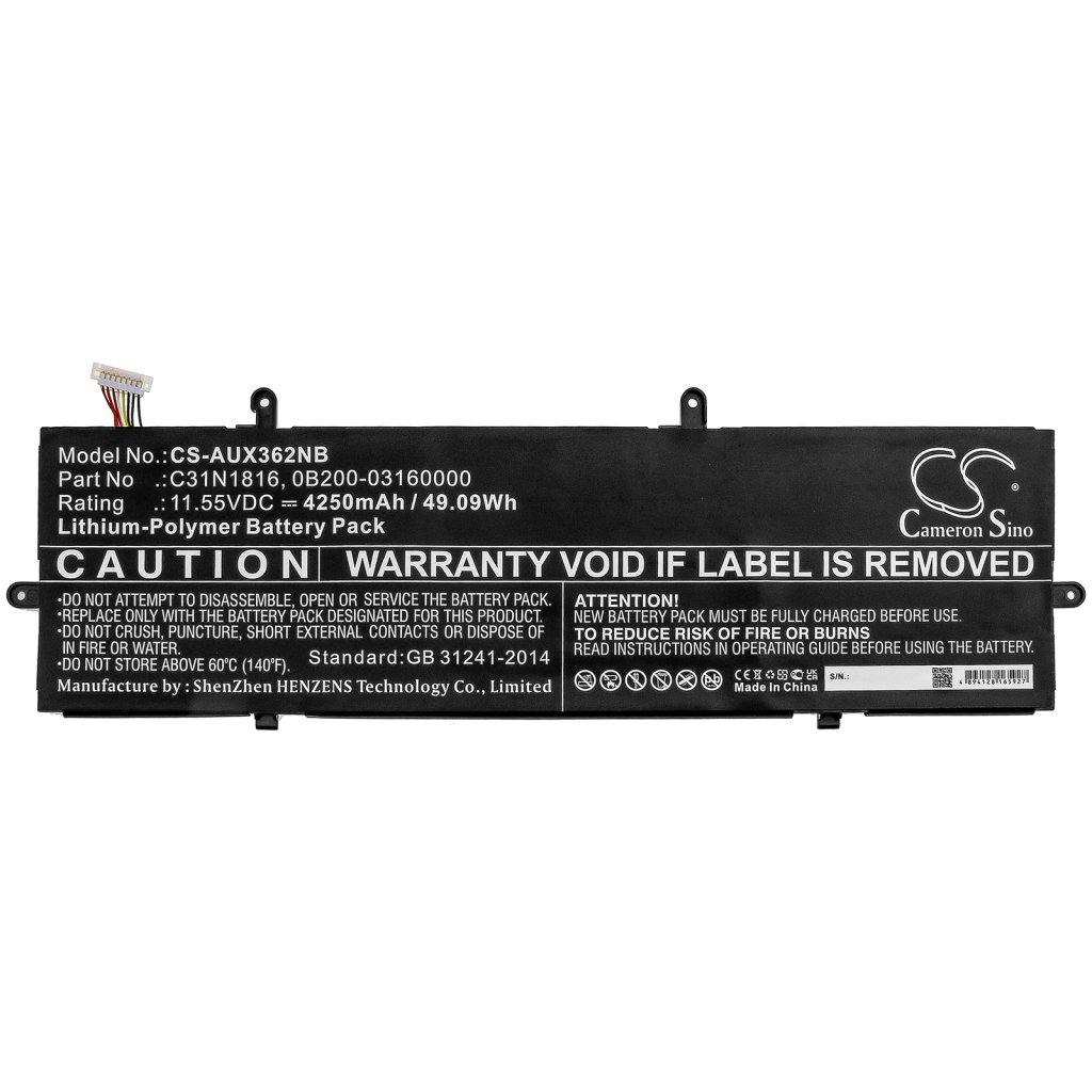 Kompatibilna zamjena baterije za Asus 0B200-03160000,C31N1816
