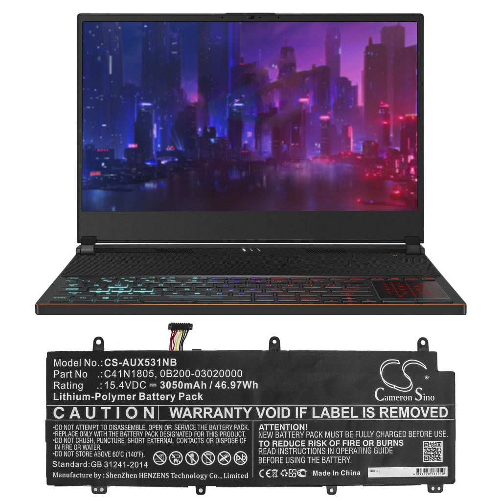Kompatibilna zamjena baterije za Asus 0B200-03020000,C41N1805
