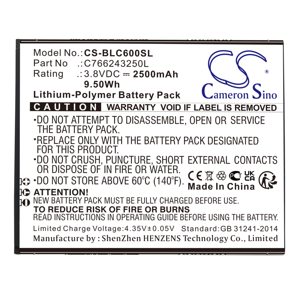 Baterija za mobilni telefon BLU C0090P (CS-BLC600SL)