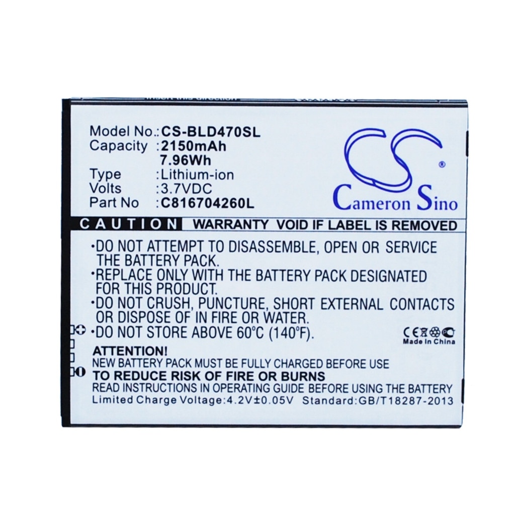 Baterija za mobilni telefon BLU D470 (CS-BLD470SL)