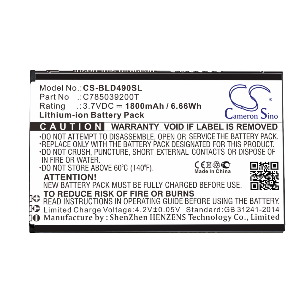 Baterija za mobilni telefon BLU D110U (CS-BLD490SL)
