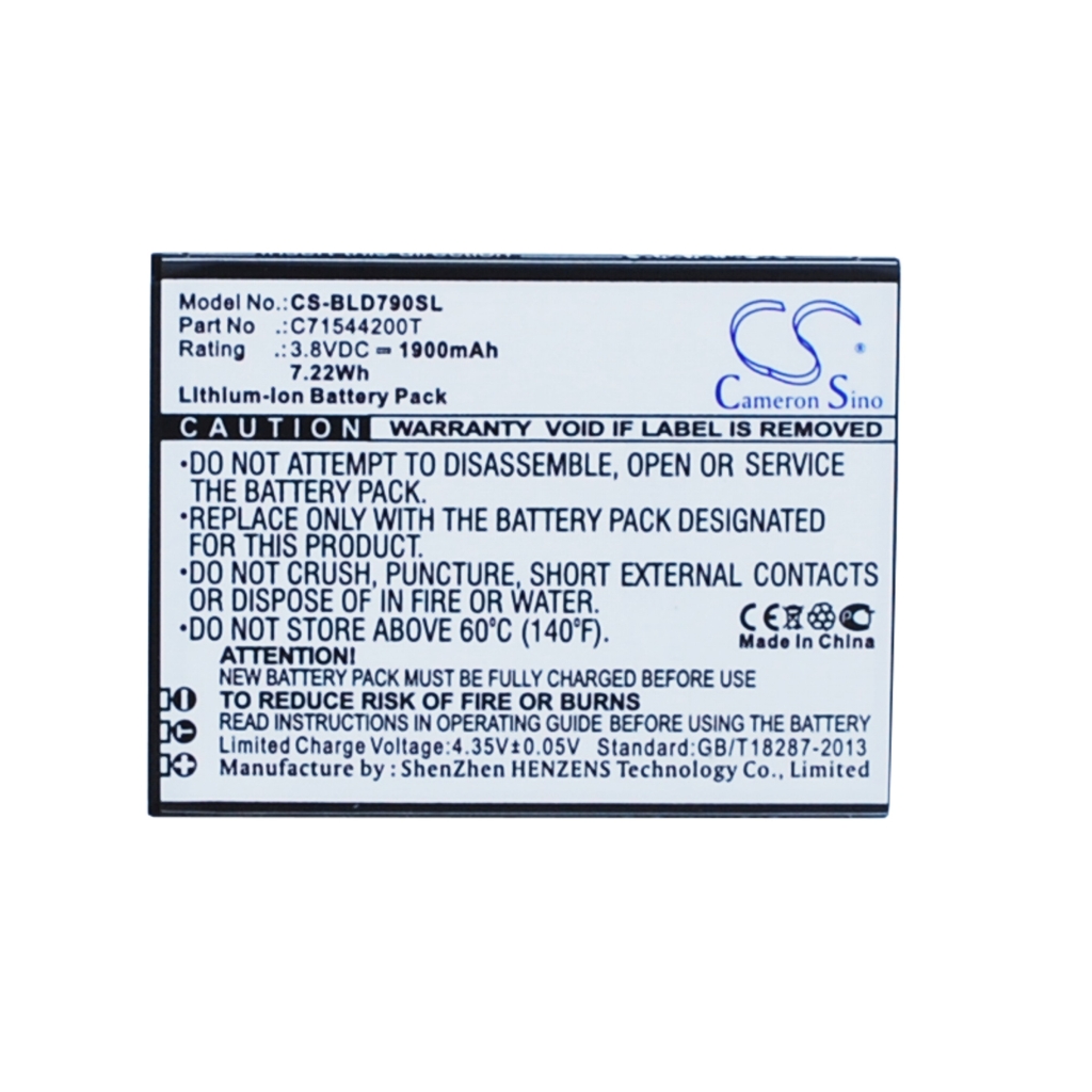 Kompatibilna zamjena baterije za BLU C71544200T