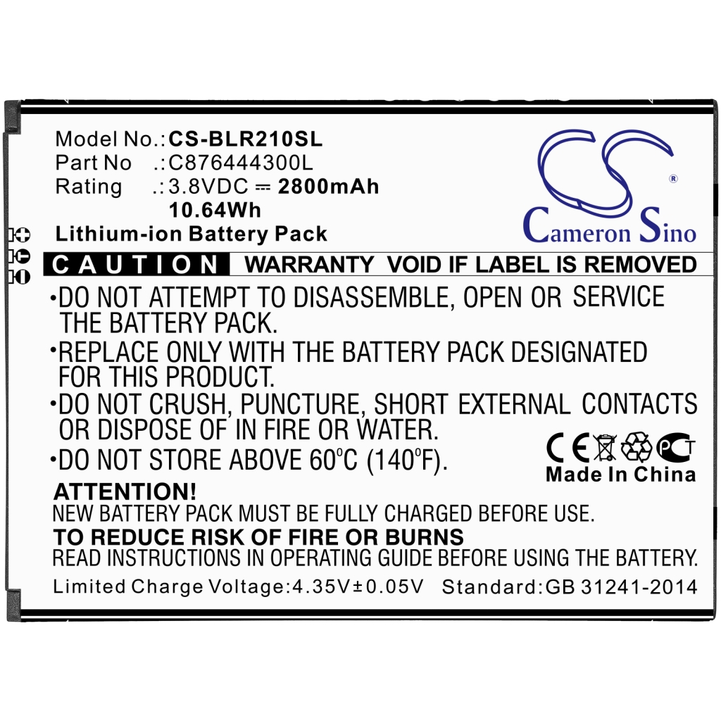 Compatible battery replacement for BLU C876444300L