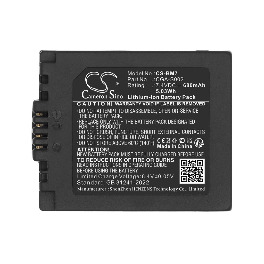 Battery for Panasonic DMC-FZ2PP