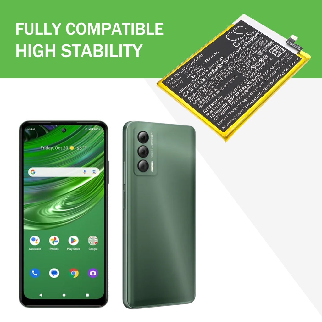 Compatible battery replacement for Cricket 516793