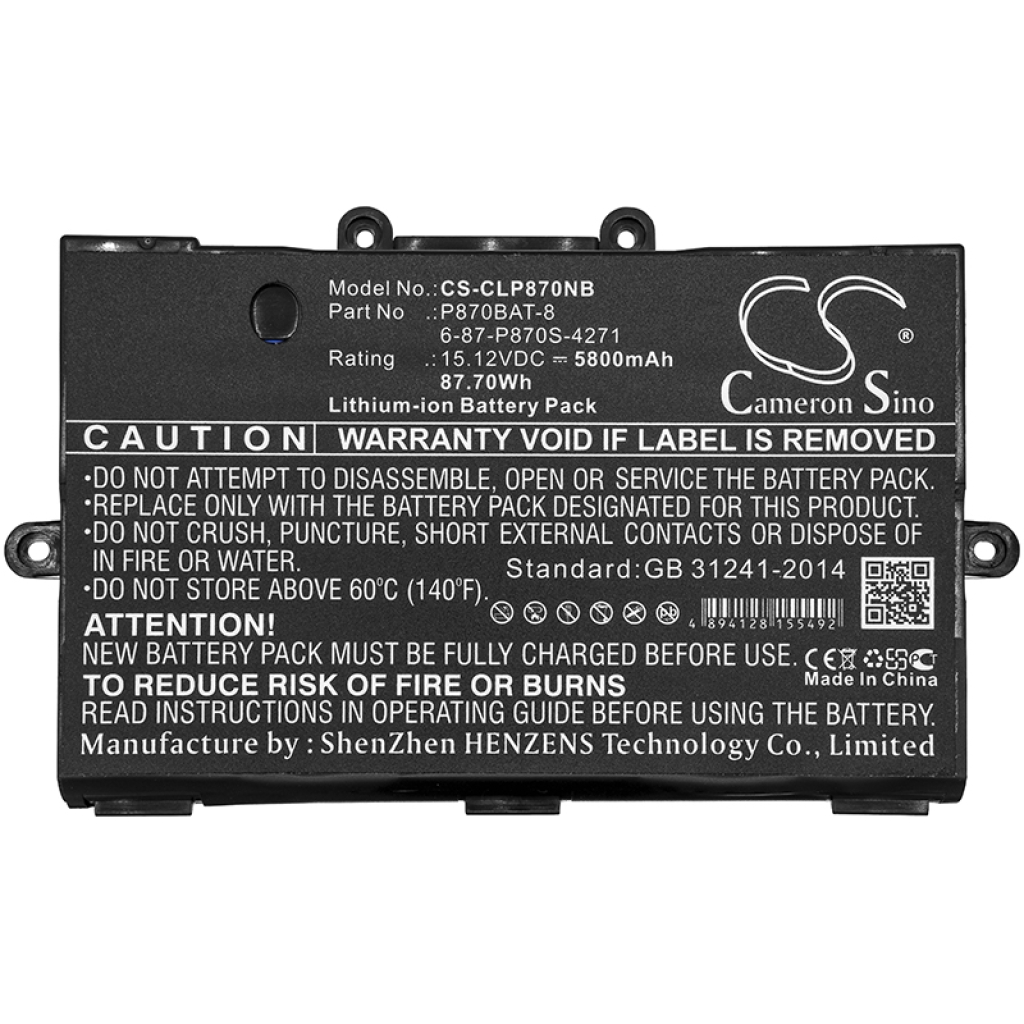 Baterija za prijenosno računalo CLEVO P870TM1-G (CS-CLP870NB)