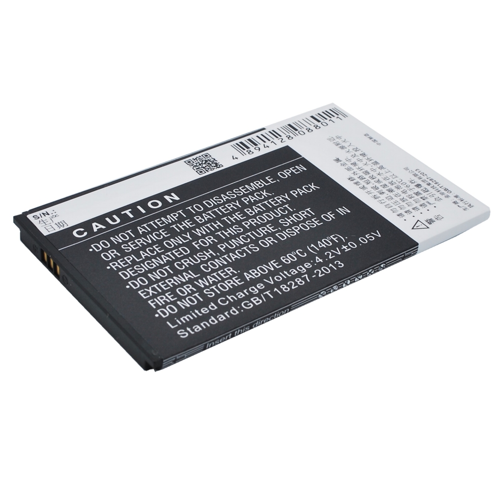 Cameron Sino CS-CPD511SL battery caution face with contacts and barcode