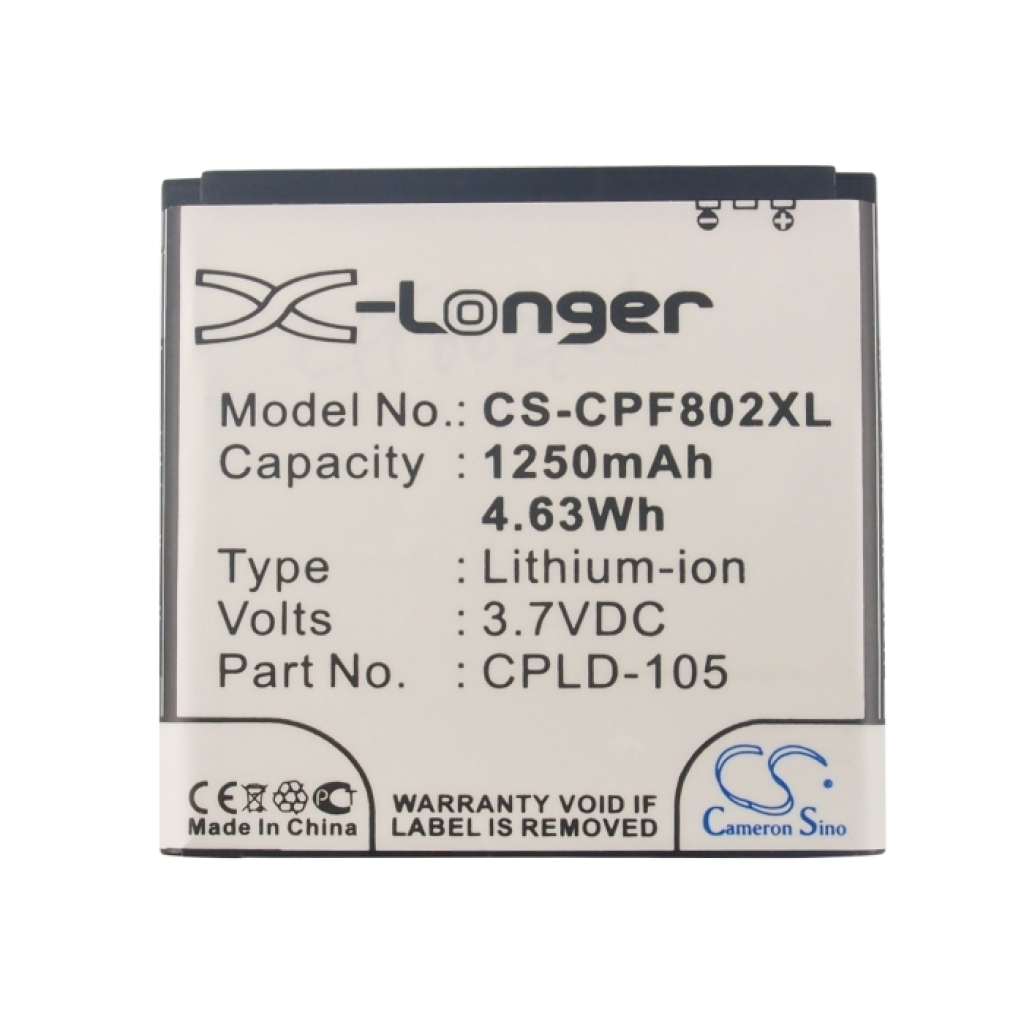 CS-CPF802XL prednja naljepnica 1250mAh 3,7VDC CPLD-105 Li-ion Cameron Sino