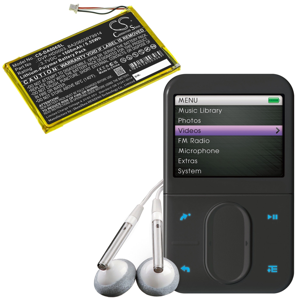 Baterija za MP3, MP4, PMP Creative CS-DA006SL