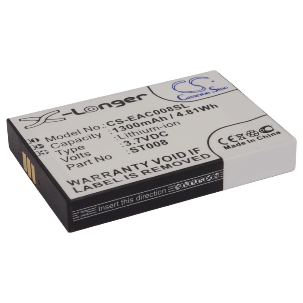 Cameron Sino X-Longer CS-EAC008SL prikaz prednje naljepnice: X-Longer, 1300mAh/4,81Wh, 3,7VDC, Part ST008