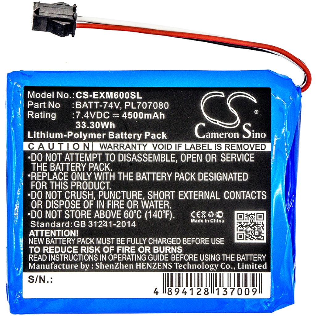 Kompatibilna zamjena baterije za Extech BATT-74V,PL707080