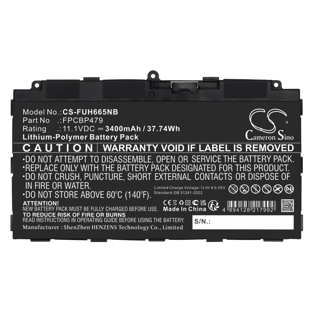 Notebook battery Fujitsu CS-FUH665NB