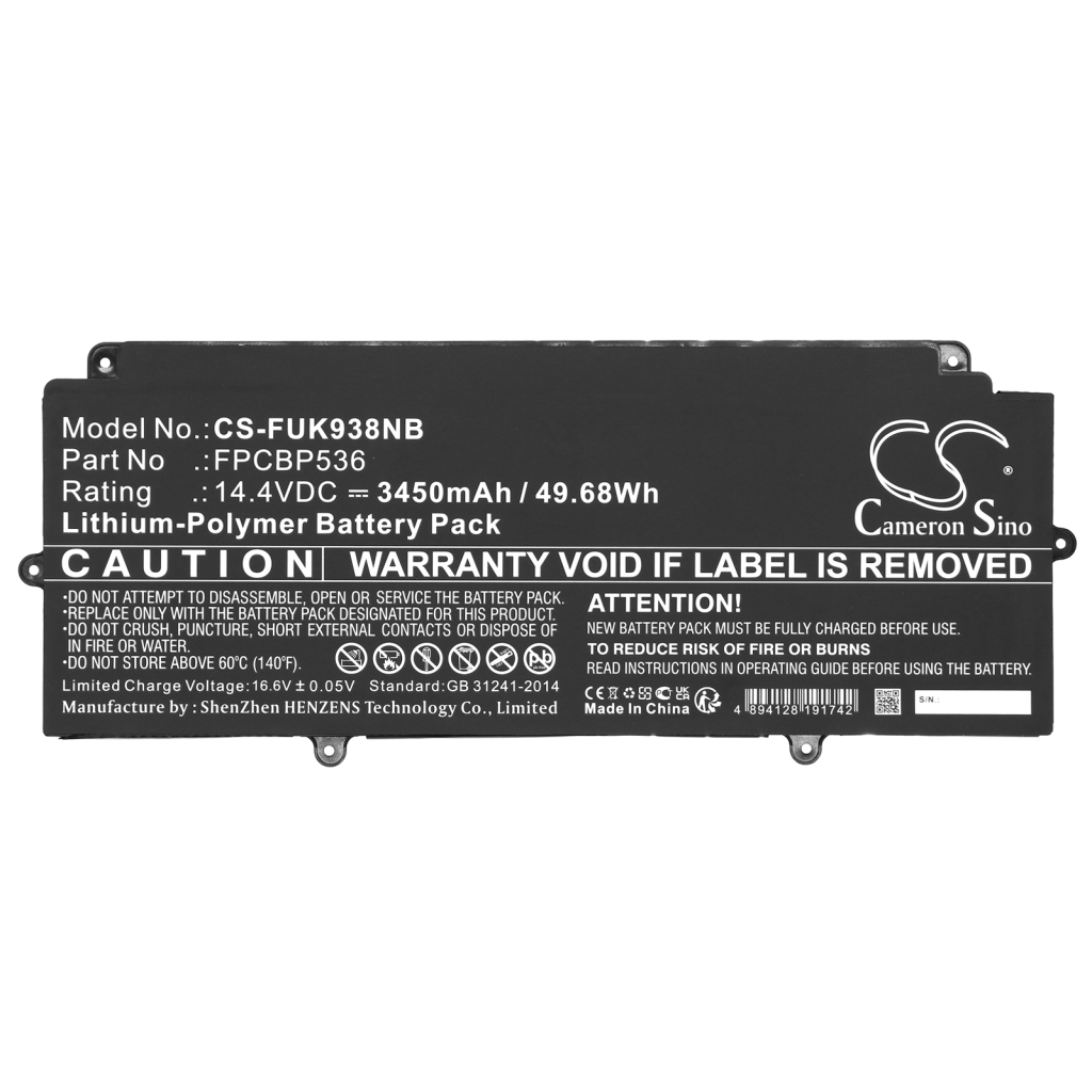 Baterija za prijenosno računalo Fujitsu LifeBook U938(VFY U9380M45LBGB) (CS-FUK938NB)