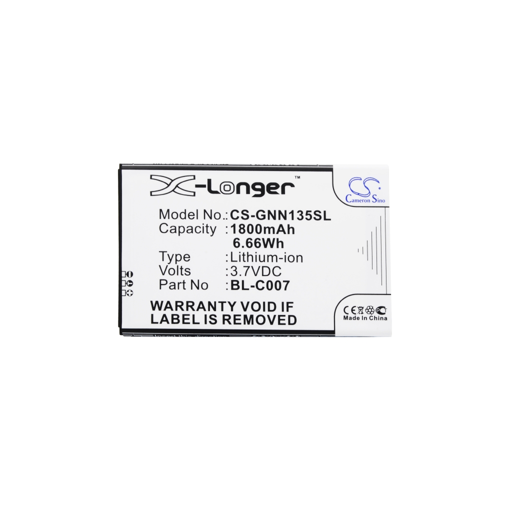 Cameron Sino CS-GNN135SL ravni prednji prikaz naljepnice: 1800mAh 3,7V Li-ion