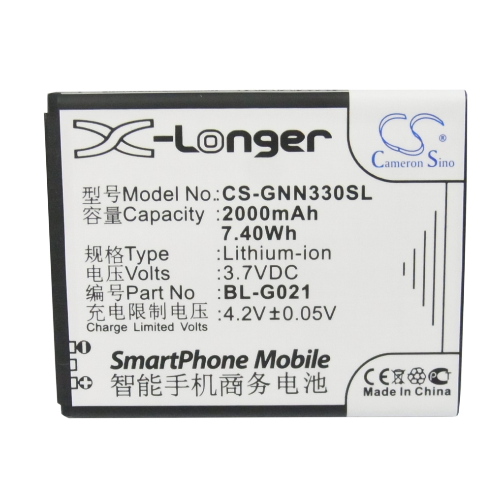 Cameron Sino X-Longer CS-GNN330SL ravni prednji prikaz naljepnice: 2000mAh 3,7V Li-ion BL-G021