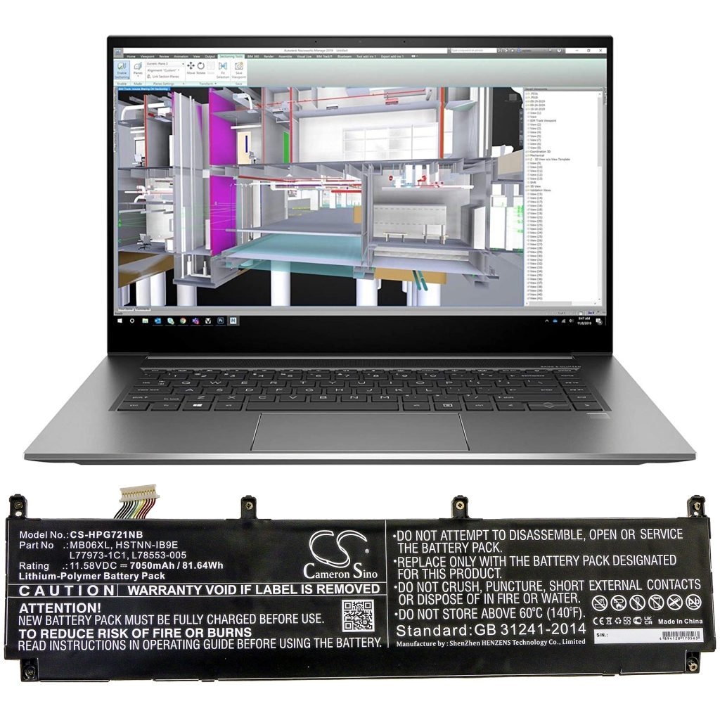 Baterija za prijenosno računalo HP ZBook Studio G7 H80476057 (CS-HPG721NB)