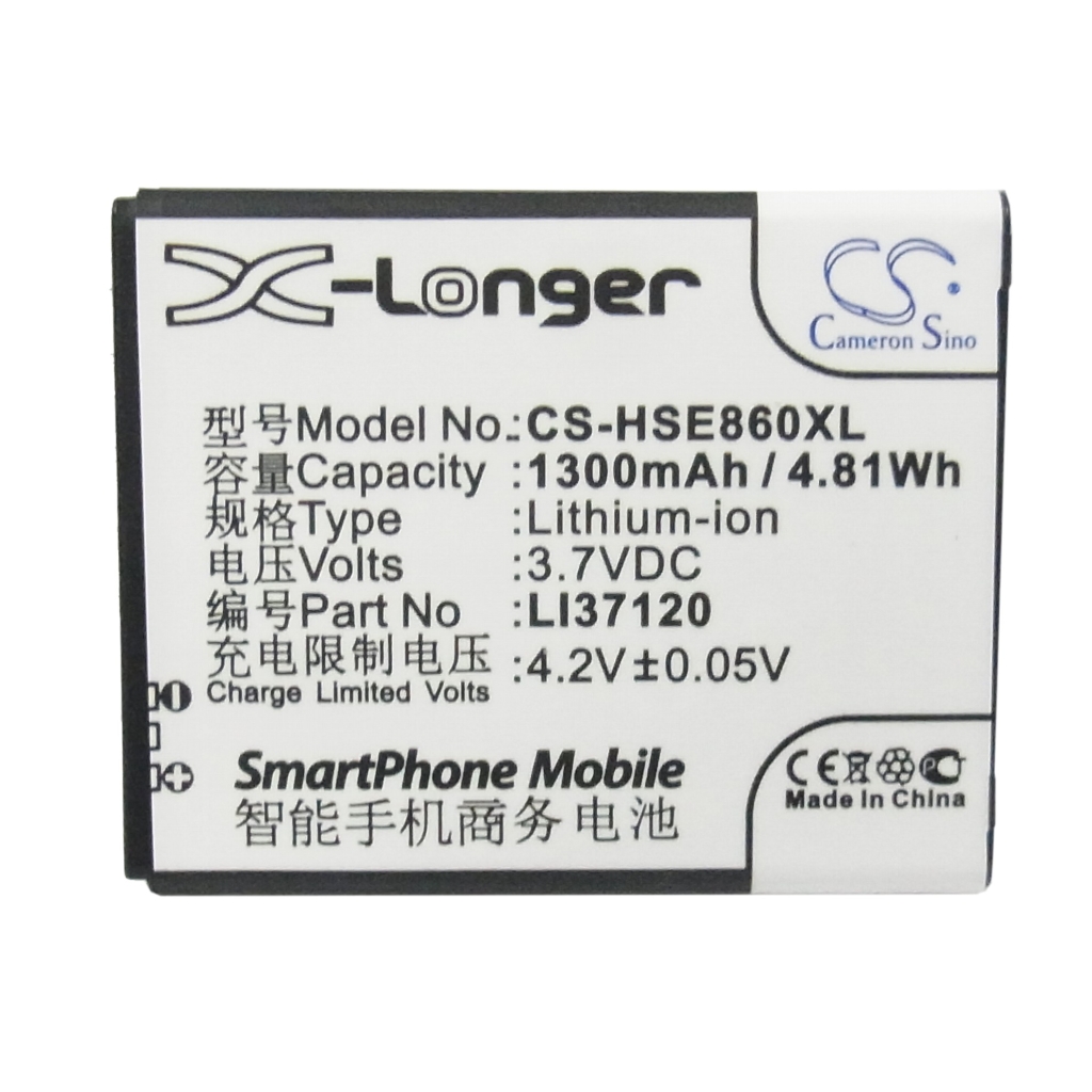 Cameron Sino X-Longer CS-HSE860XL ravni prednji prikaz naljepnice: 3,7V 1300mAh