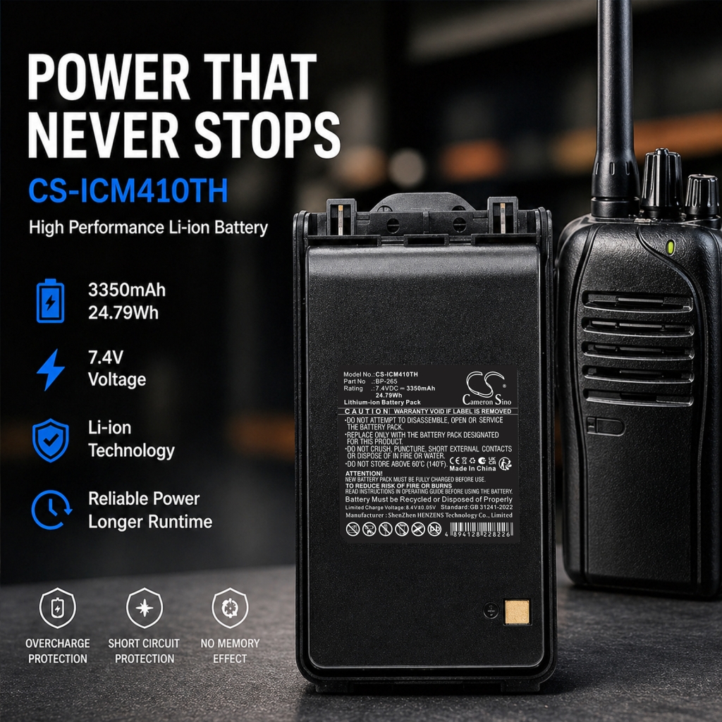 Li-ion baterija Cameron Sino CS-ICM410TH 7,4V 3350mAh za Icom radiostanicu