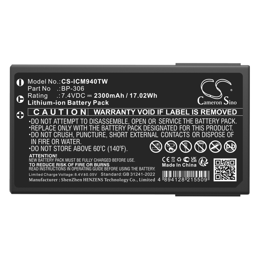 Baterija za dvosmjerni radio Icom CS-ICM940TW