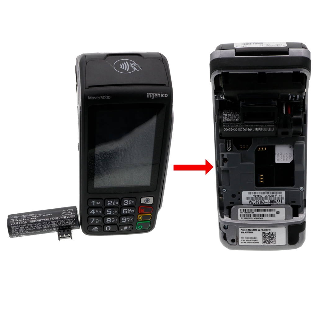 Baterija za terminal za plaćanje Ingenico CS-IMV500SL