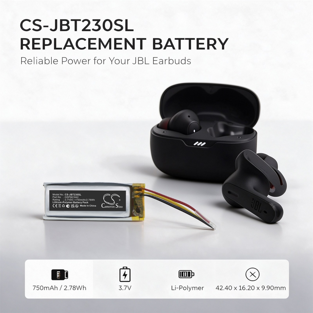 Baterije kompatibilno s JBL Tune 230NC Charging Case Beam 230NC Charging Case Beam Earbuds charging Case CS-JBT230SL