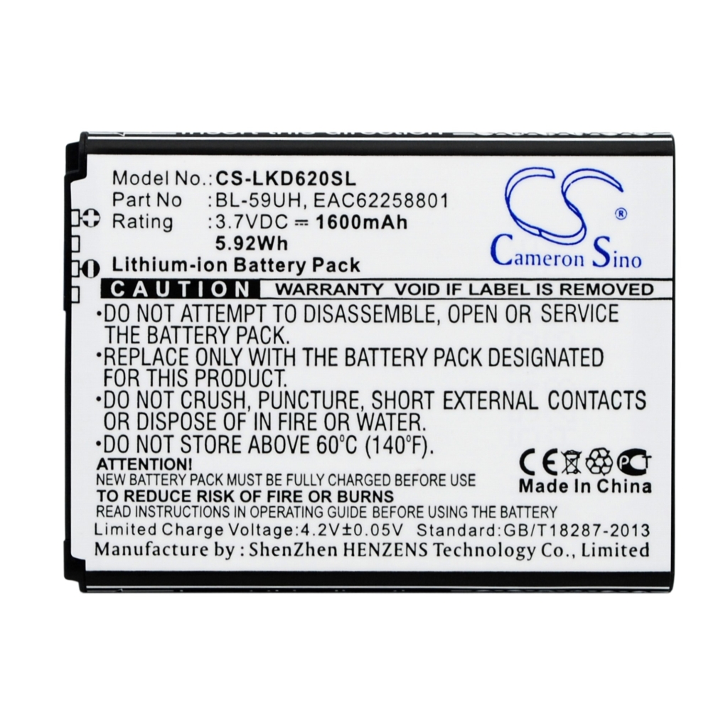 Baterija za mobilni telefon LG CS-LKD620SL