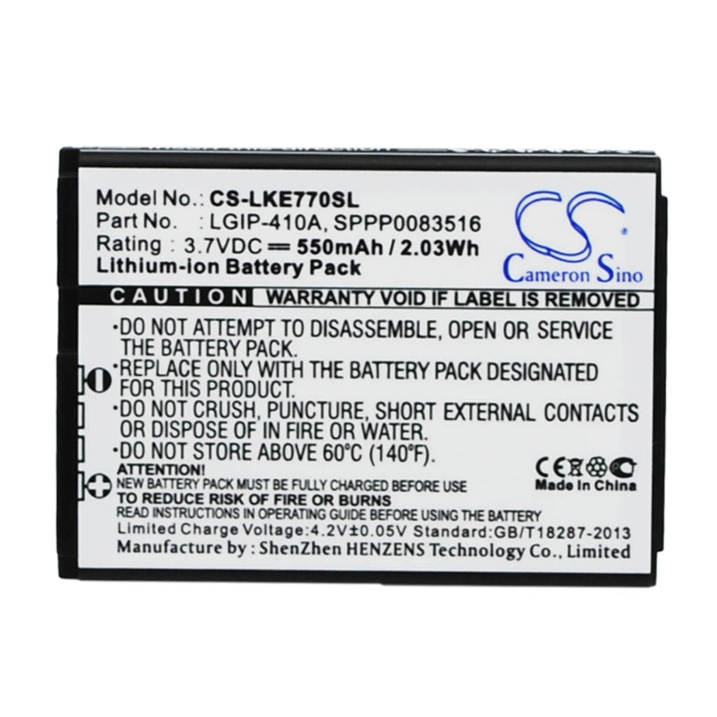 Baterija za mobilni telefon LG CS-LKE770SL