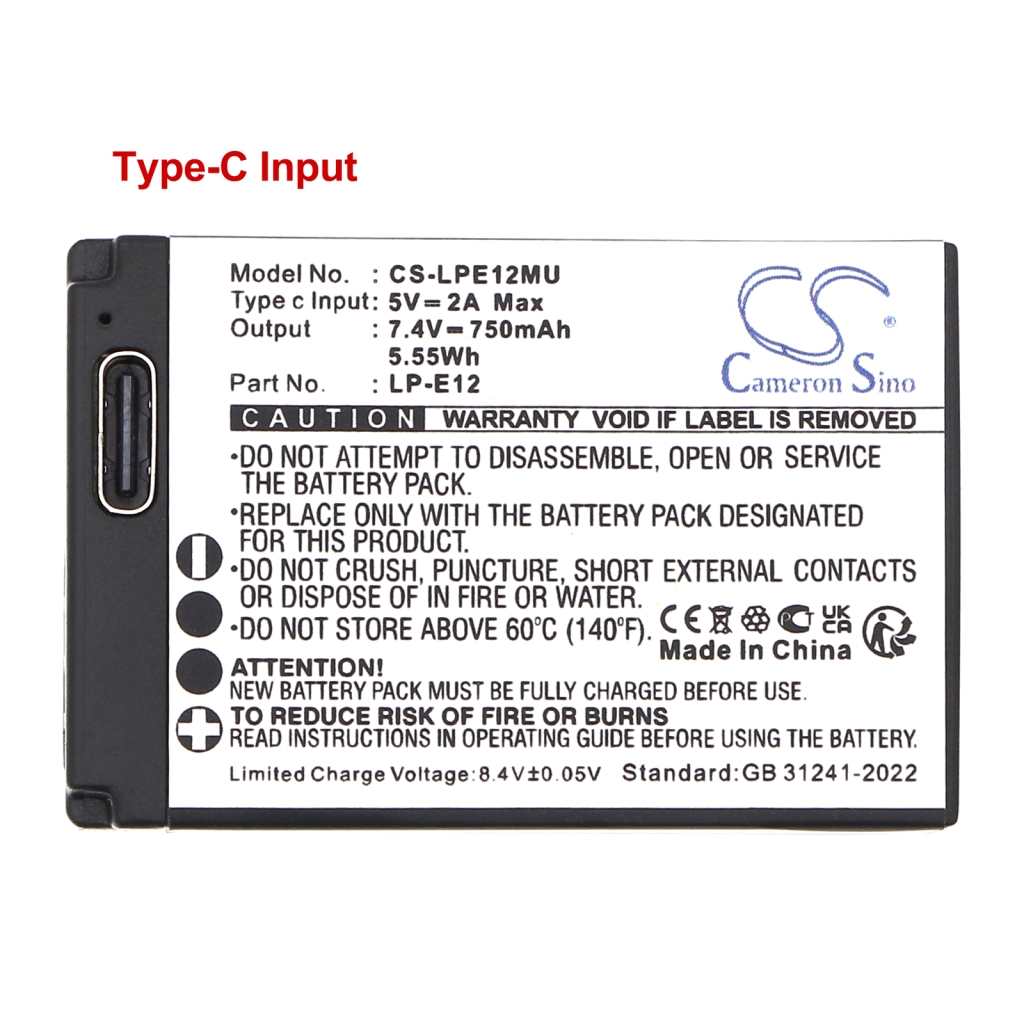 Baterija za fotoaparat Canon CS-LPE12MU