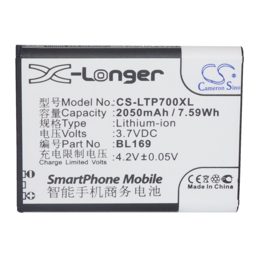 Compatible battery replacement for LENOVO BL169