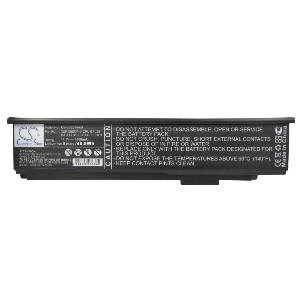 Prednja naljepnica CS-LVE370NB 3UR18650F-2-CPL-EFL30 11,1V 4400mAh 48,8Wh
