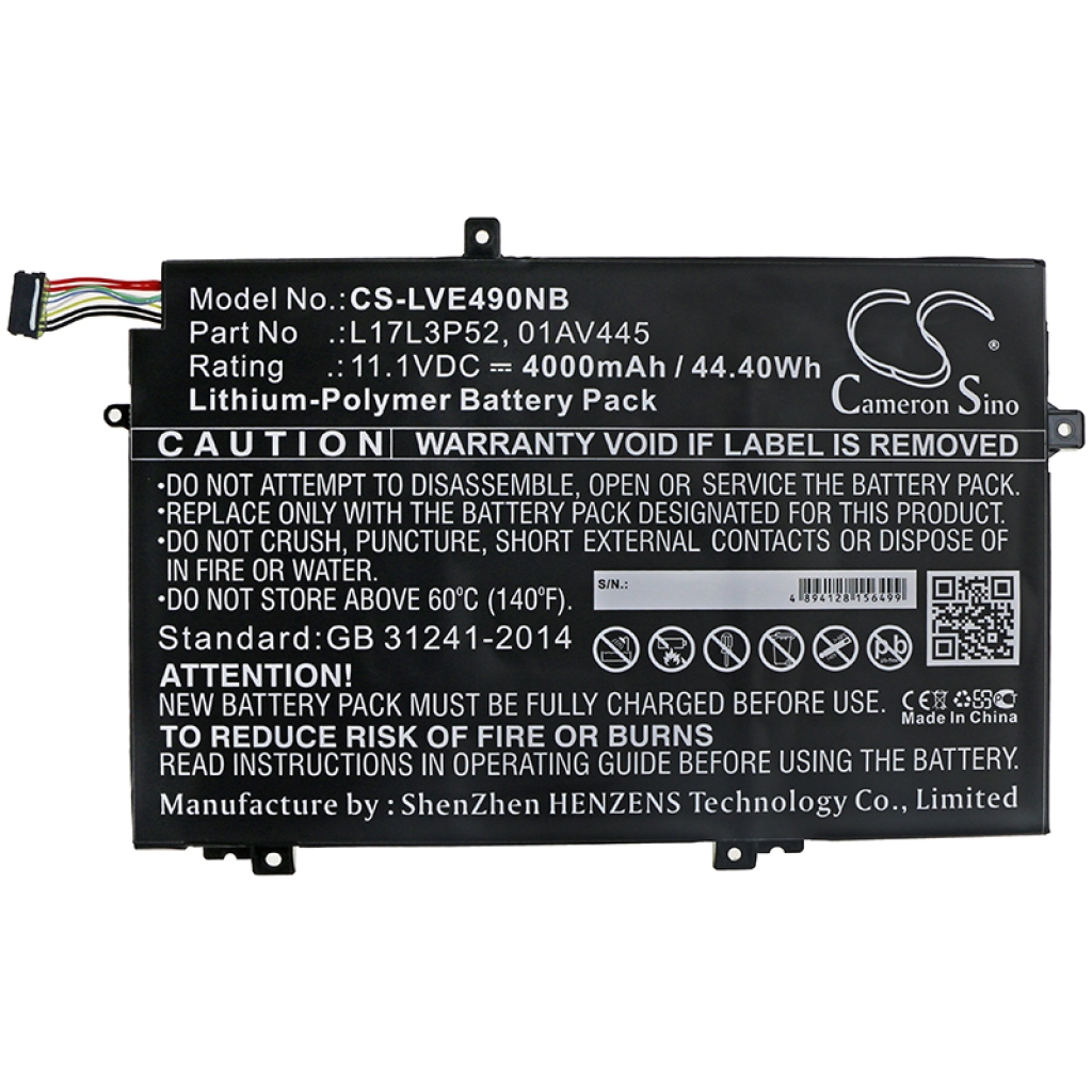 Baterija za prijenosno računalo Lenovo ThinkPad E590(20NB002VCD) (CS-LVE490NB)