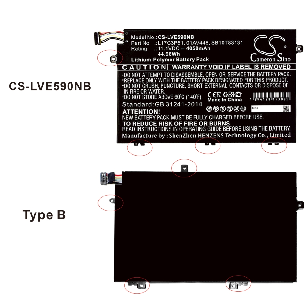 Baterija za prijenosno računalo Lenovo CS-LVE590NB