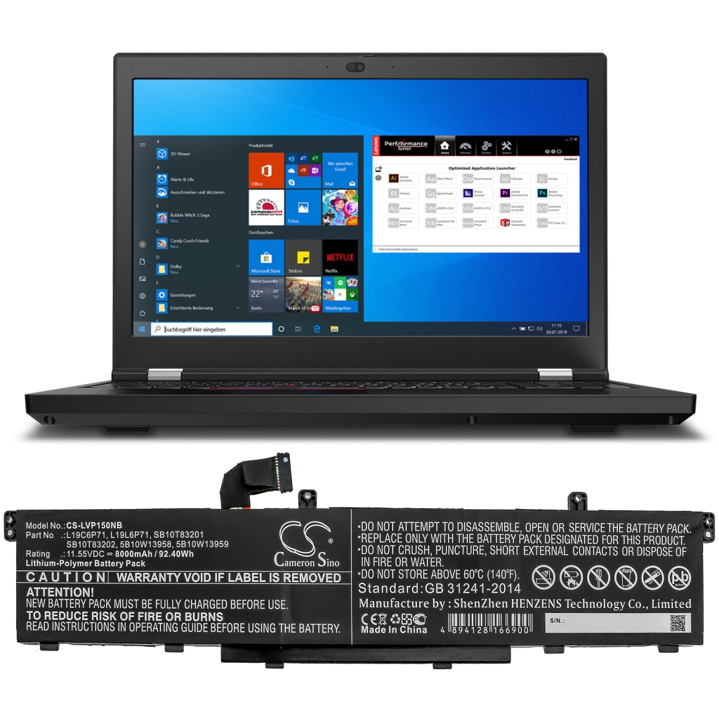 Baterija za prijenosno računalo Lenovo ThinkPad T15g Gen 1 20URCTO1WW (CS-LVP150NB)
