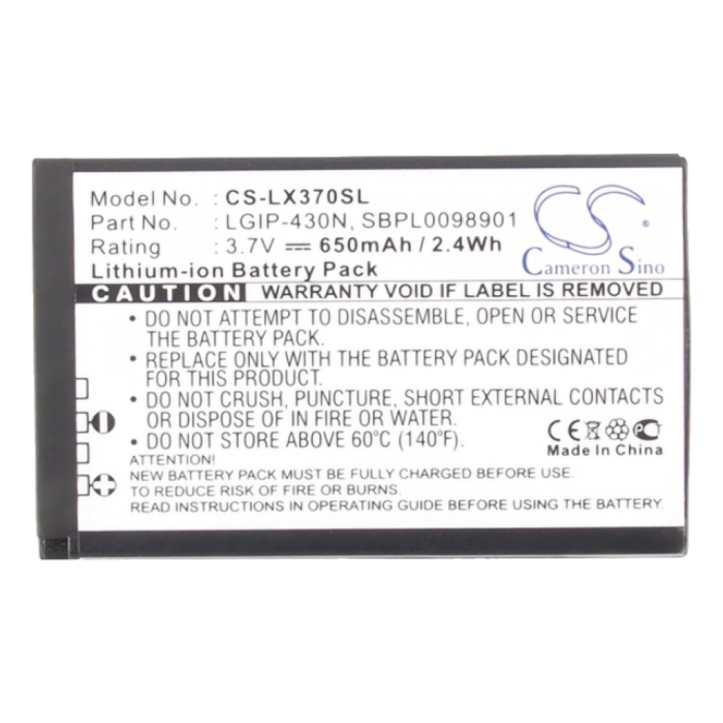 Baterija za mobilni telefon LG CS-LX370SL