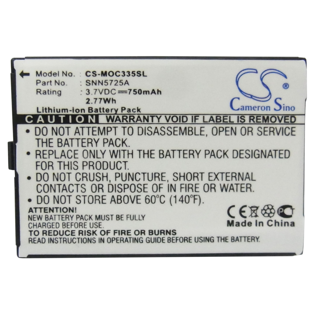 Compatible battery replacement for Motorola SNN5725A